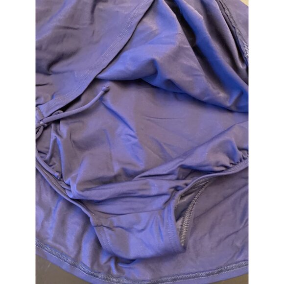 Lands End 18W Blue Tankini Swimsuit Set  Adjustable Straps Ruched Skirt Bottoms - Picture 4 of 8